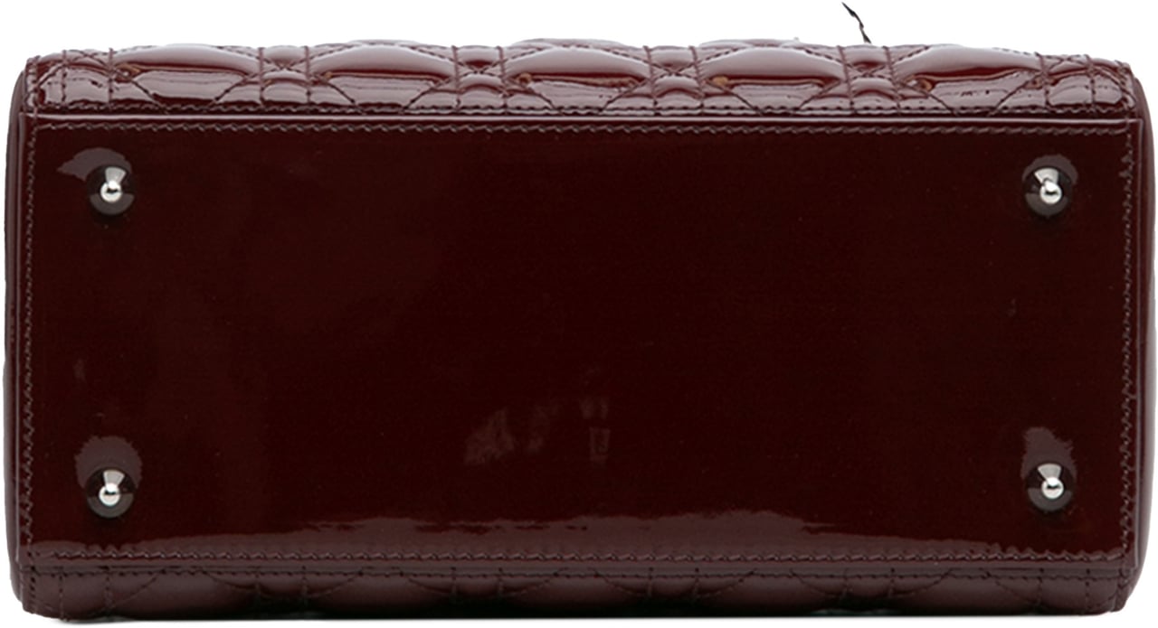 Dior Medium Patent Cannage Lady Dior Rood