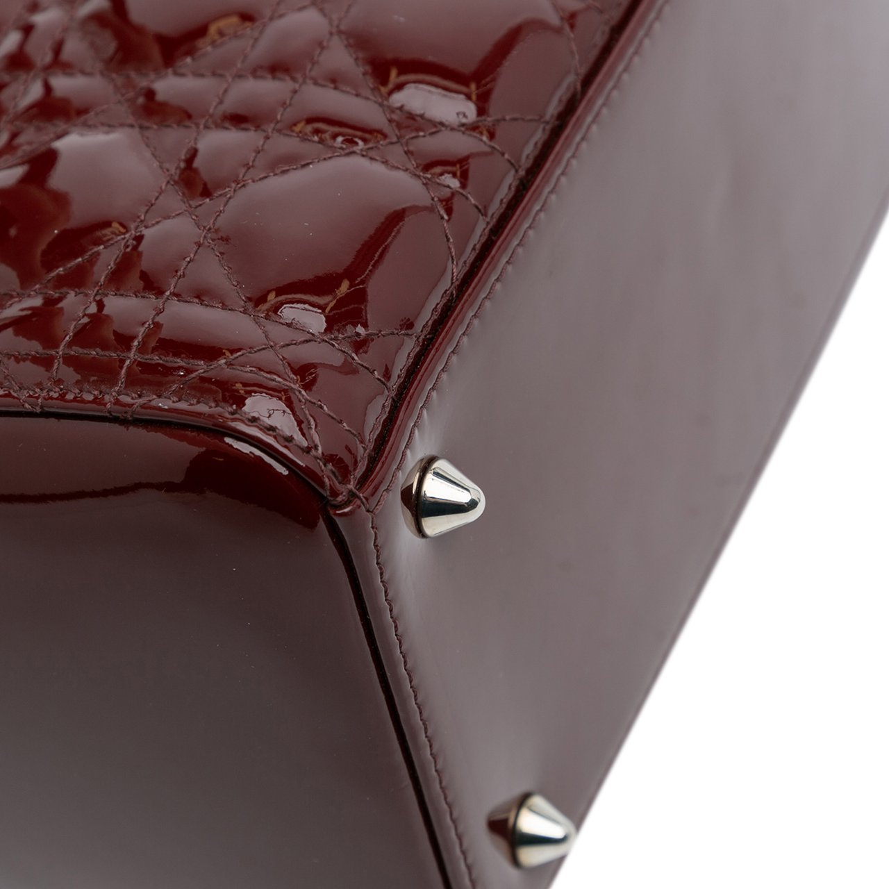 Dior Medium Patent Cannage Lady Dior Rood