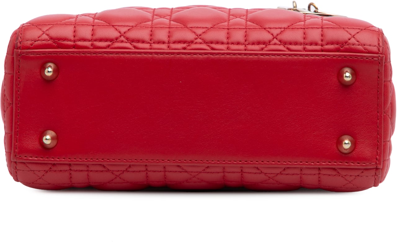 Dior Small Lambskin Cannage My ABCDior Lady Dior Rood