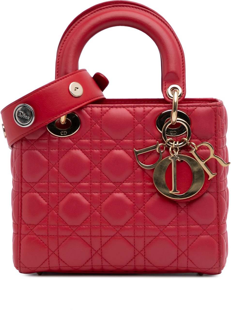 Dior Small Lambskin Cannage My ABCDior Lady Dior Rood