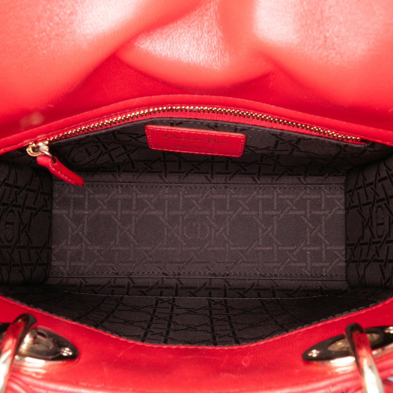 Dior Small Lambskin Cannage My ABCDior Lady Dior Rood