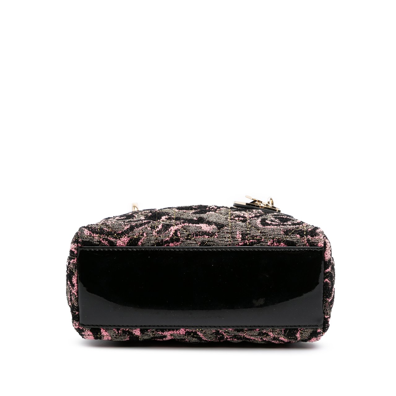 Dior Mini Tweed Rose Embroidered Lady Dior Roze