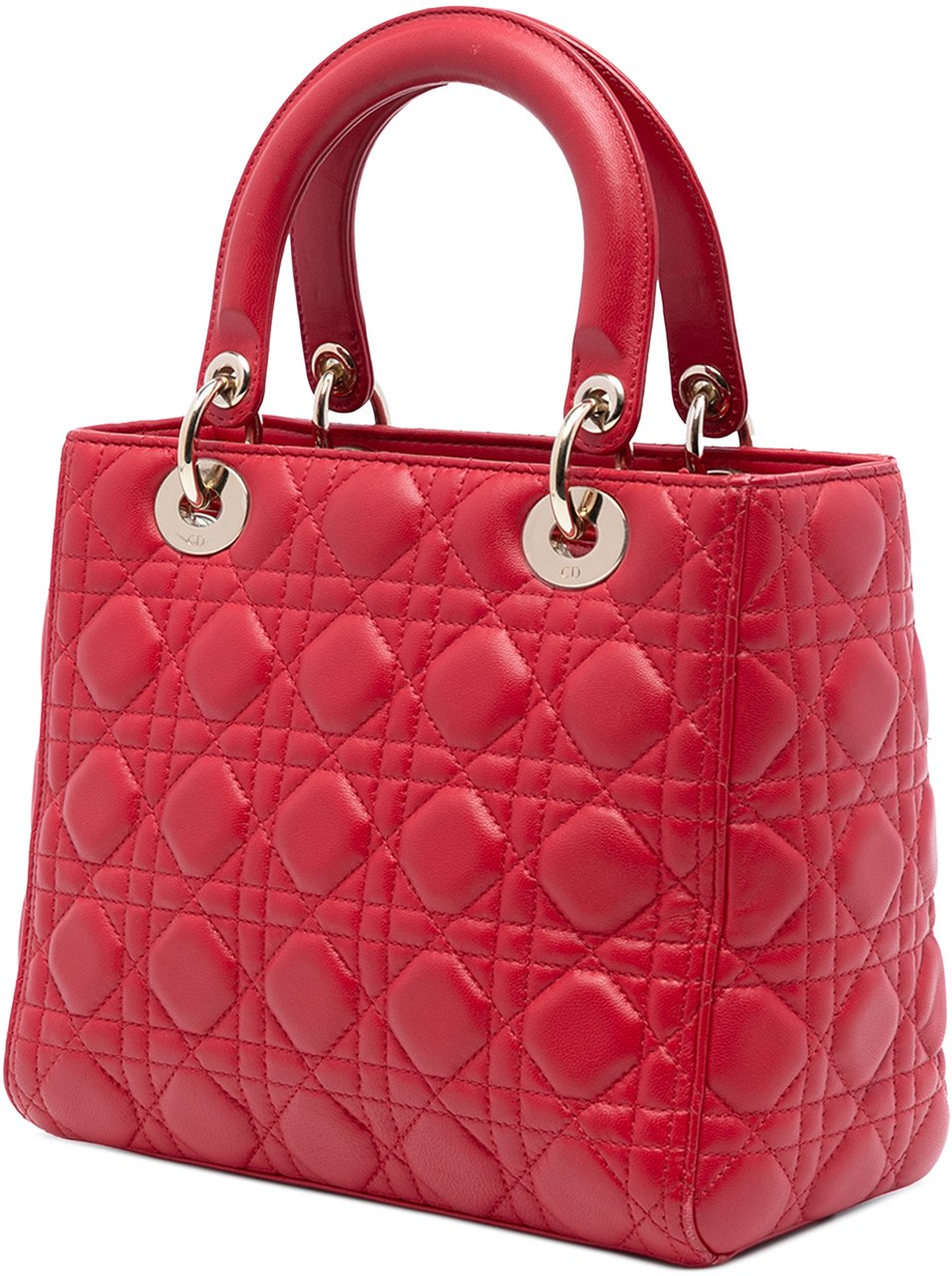 Dior Medium Lambskin Cannage Lady Dior Rood