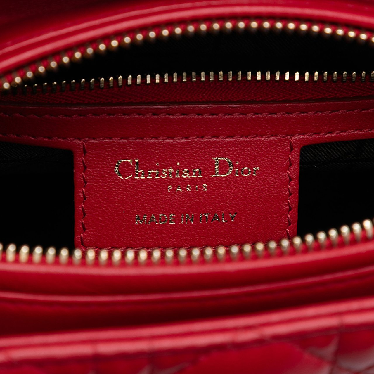 Dior Medium Lambskin Cannage Lady Dior Rood