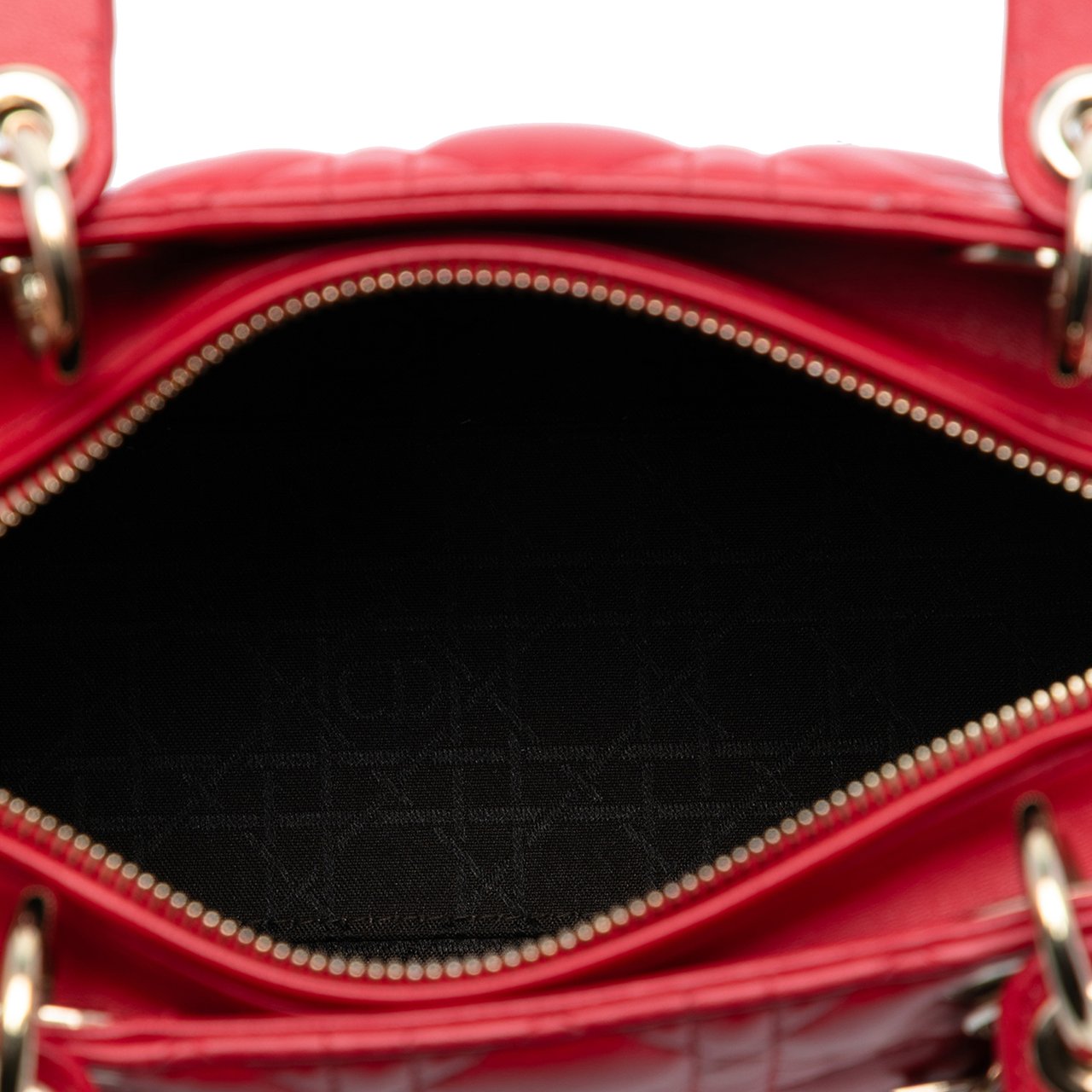 Dior Medium Lambskin Cannage Lady Dior Rood