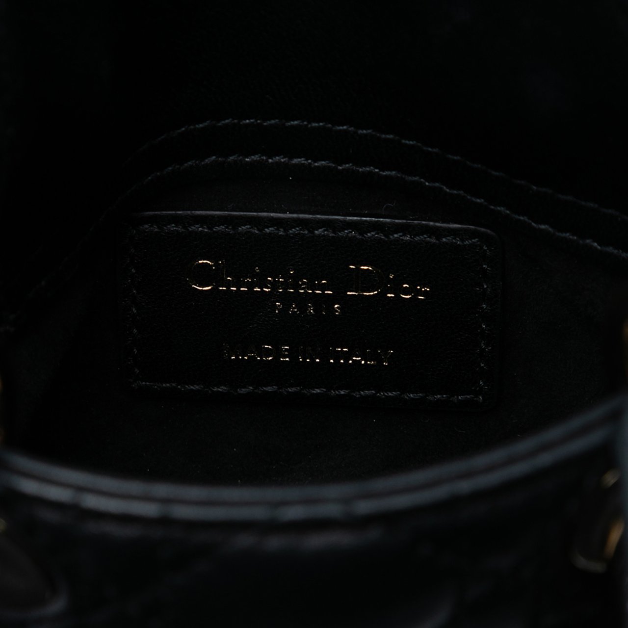 Dior Micro Lambskin Cannage Lady Dior Zwart