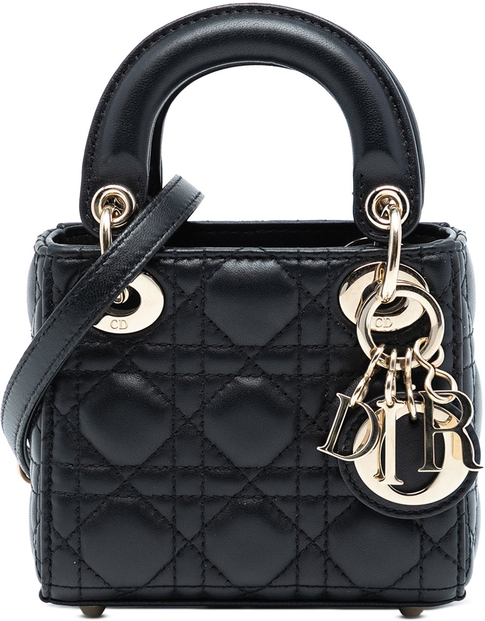 Dior Micro Lambskin Cannage Lady Dior Zwart