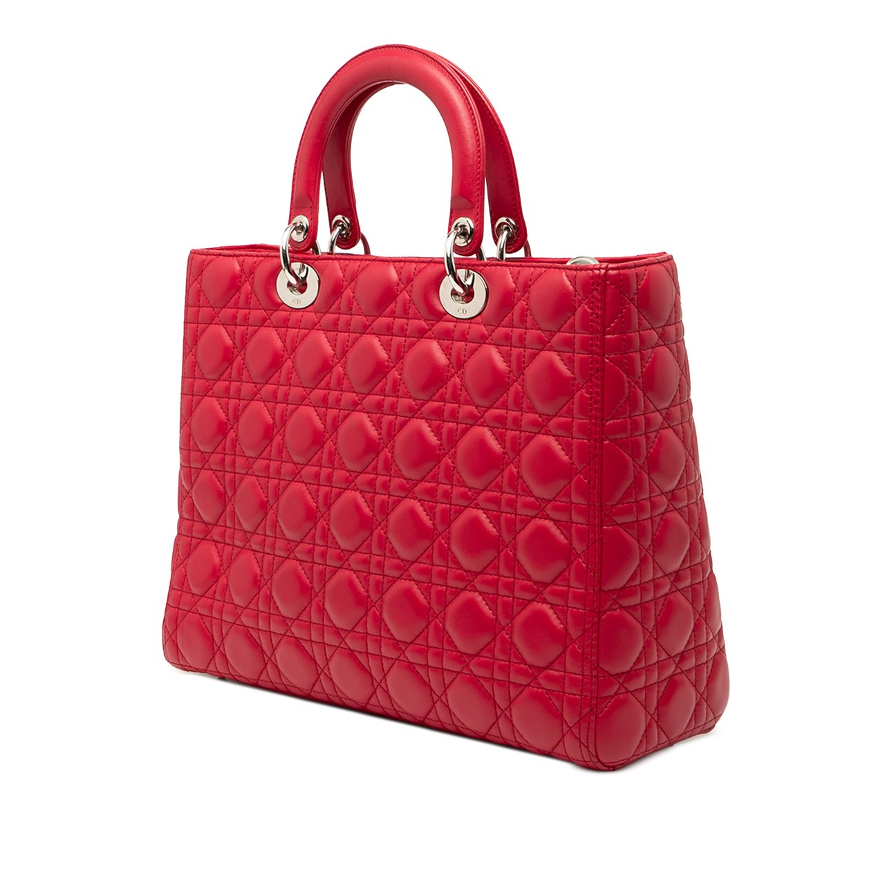 Dior Large Lambskin Cannage Lady Dior Rood