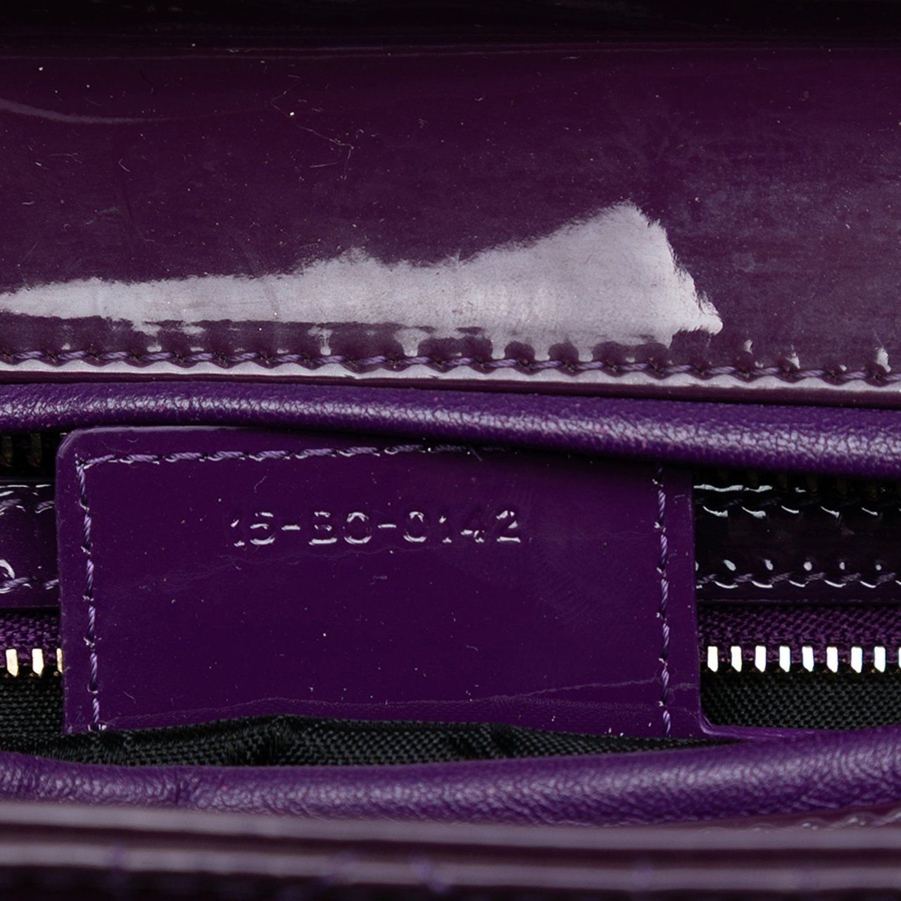 Dior Large Patent Cannage Lady Dior Paars