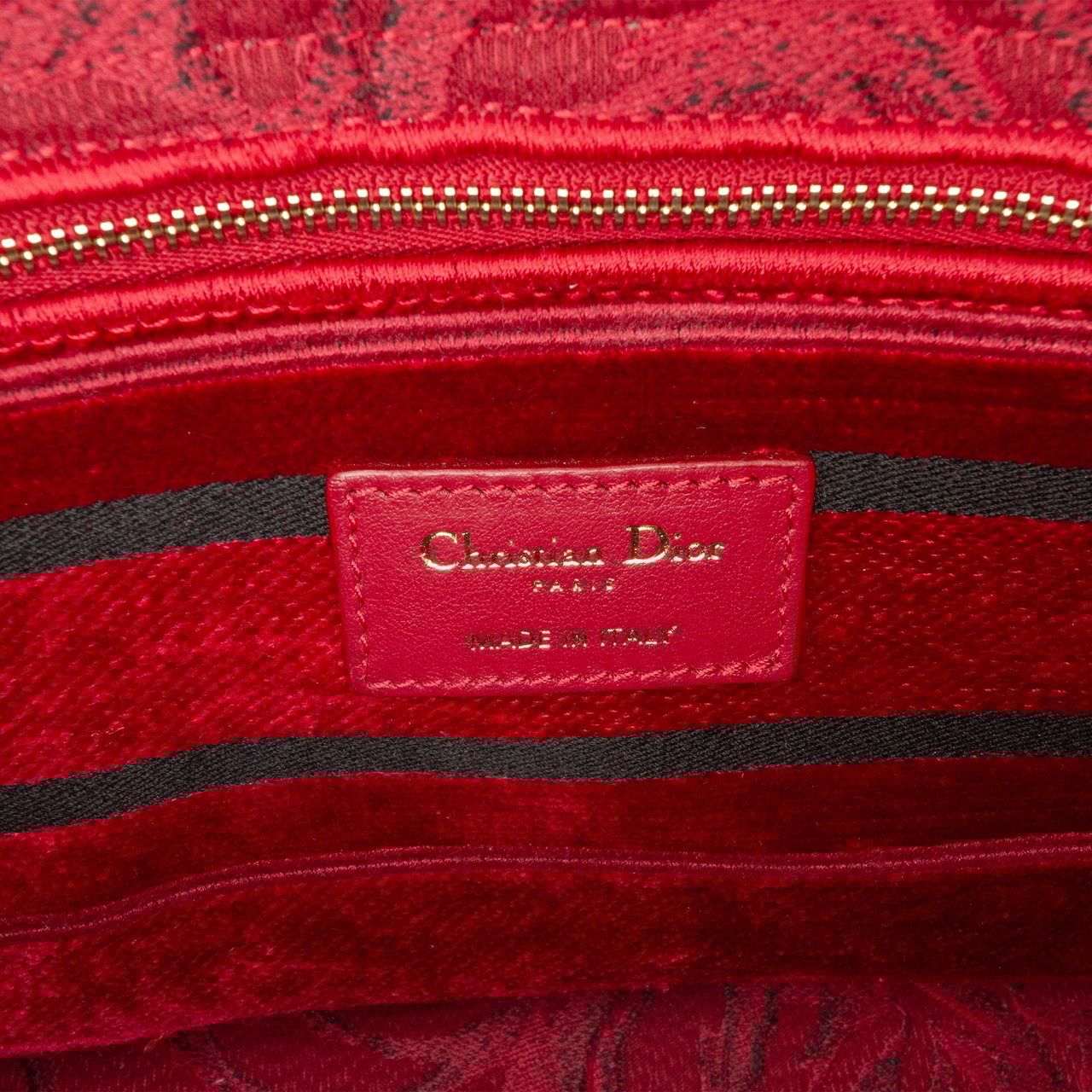 Dior Medium Embroidered Velvet Roses Lady D Lite Rood