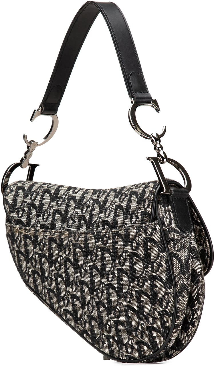 Dior Diorissimo Canvas Saddle Bag Blauw