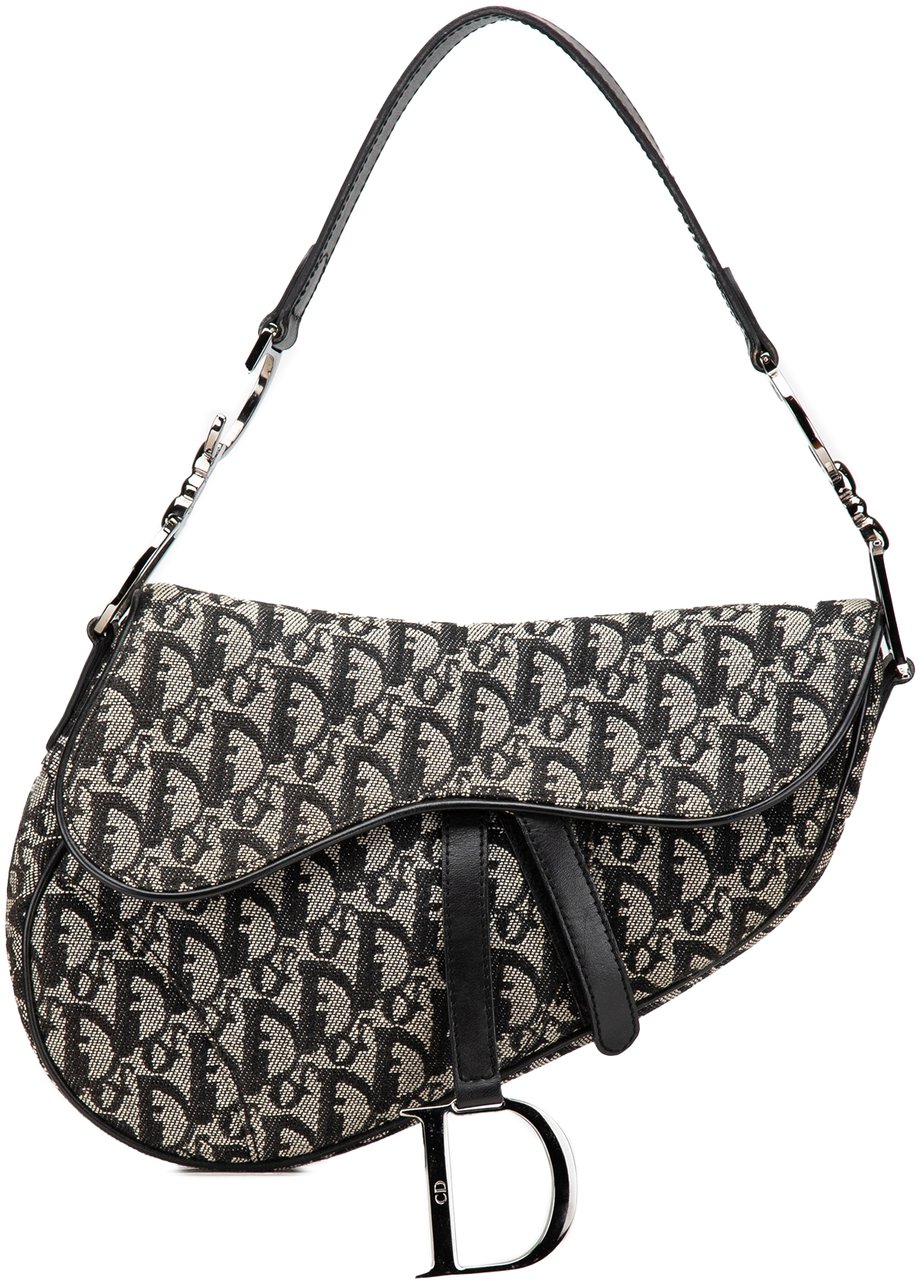 Dior Diorissimo Canvas Saddle Bag Blauw