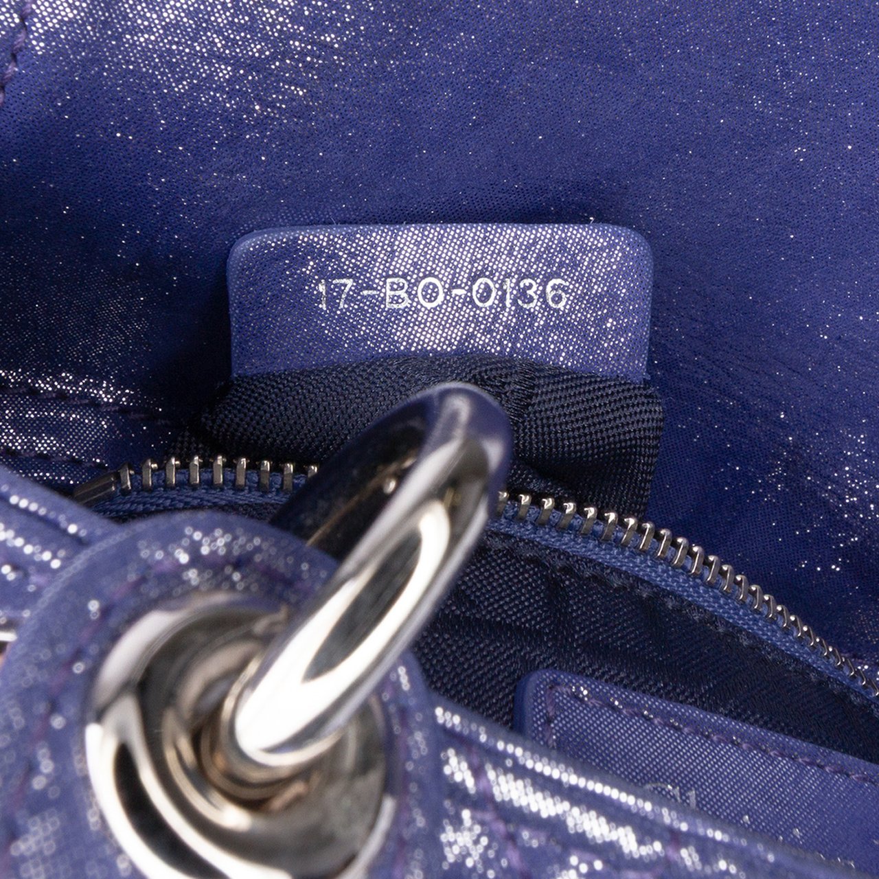 Dior Mini Iridescent Lambskin Cannage Lady Dior Blauw
