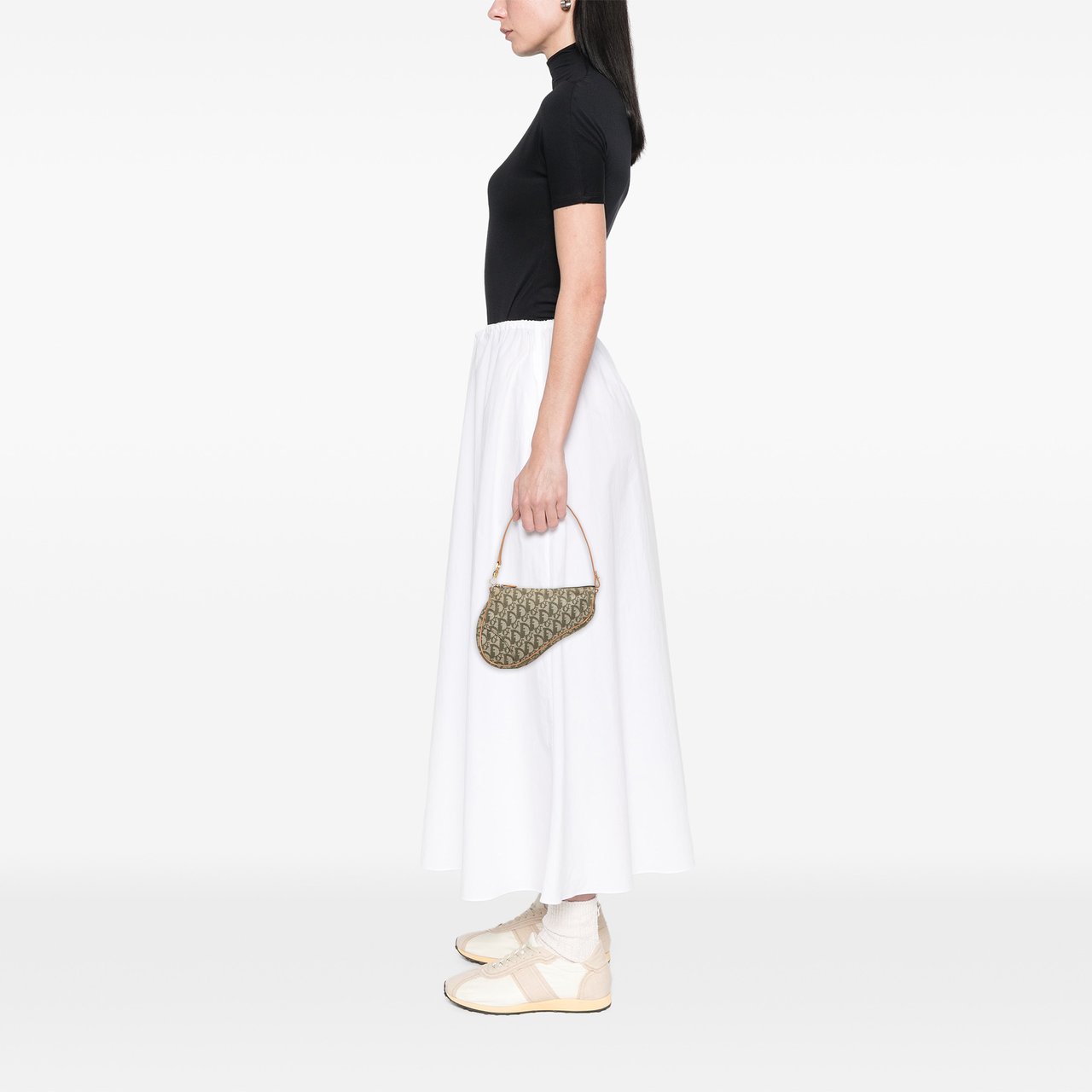 Dior Mini Diorissimo Canvas Saddle Pochette Groen