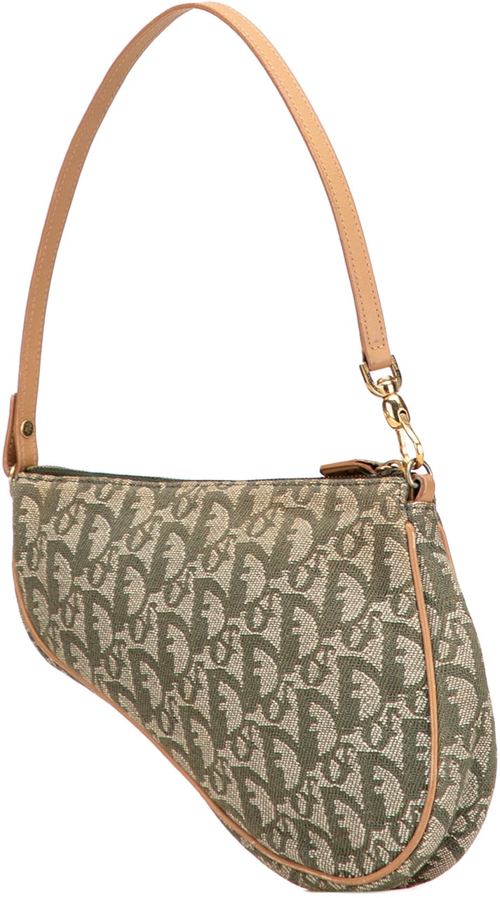 Dior Mini Diorissimo Canvas Saddle Pochette Groen