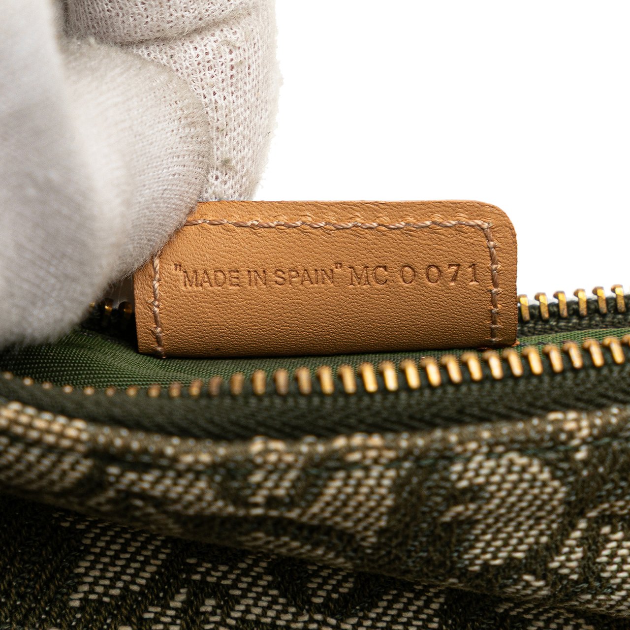 Dior Mini Diorissimo Canvas Saddle Pochette Groen