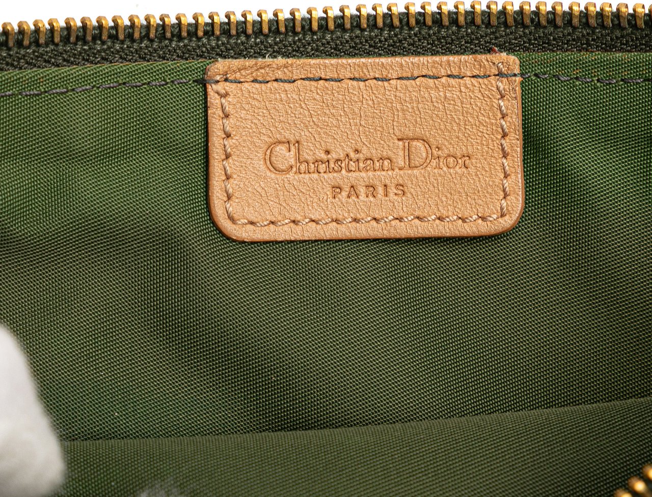 Dior Mini Diorissimo Canvas Saddle Pochette Groen