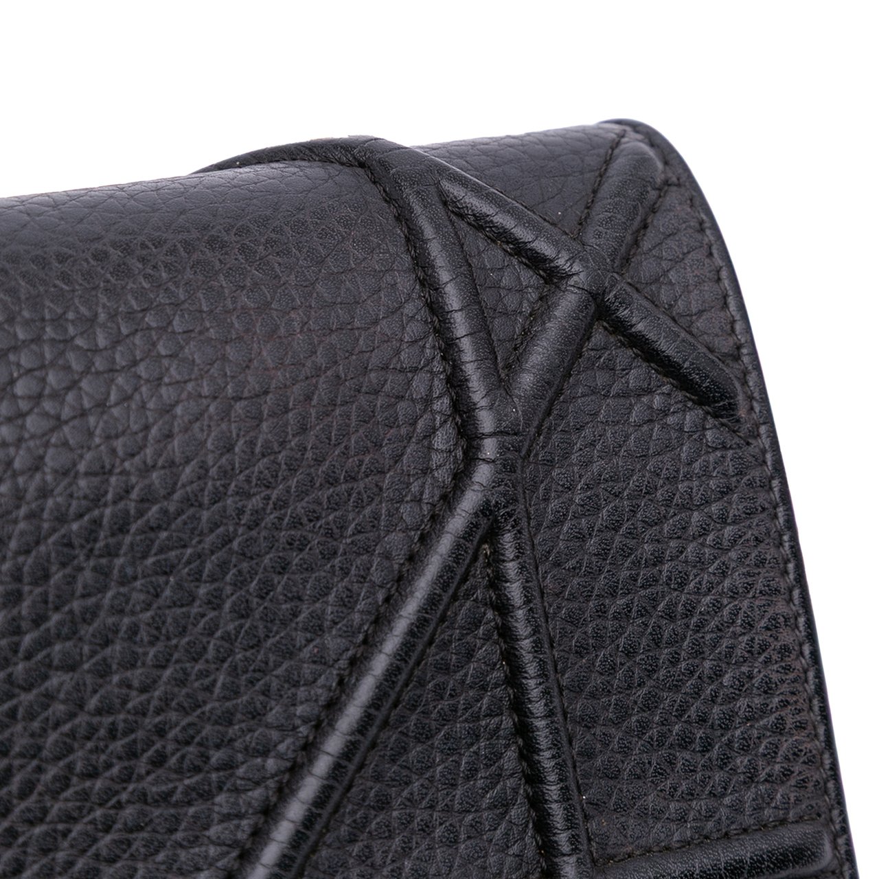 Dior Grained Calfskin Diorama Wallet on Chain Zwart