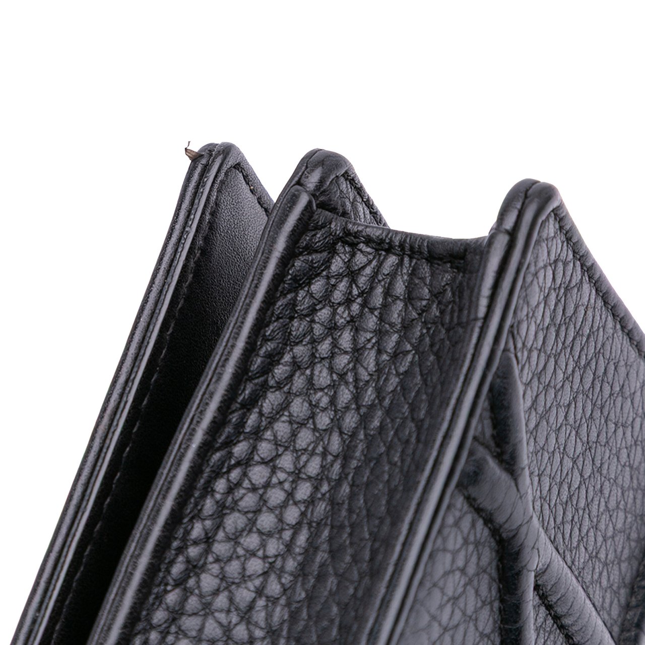 Dior Grained Calfskin Diorama Wallet on Chain Zwart