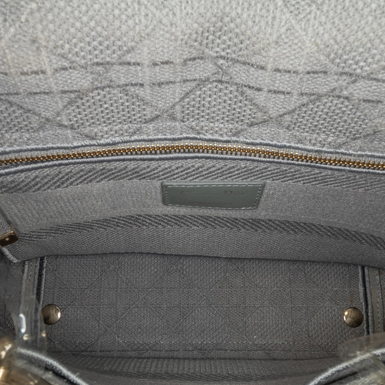 Dior Medium Canvas Cannage Lady D Lite Grijs