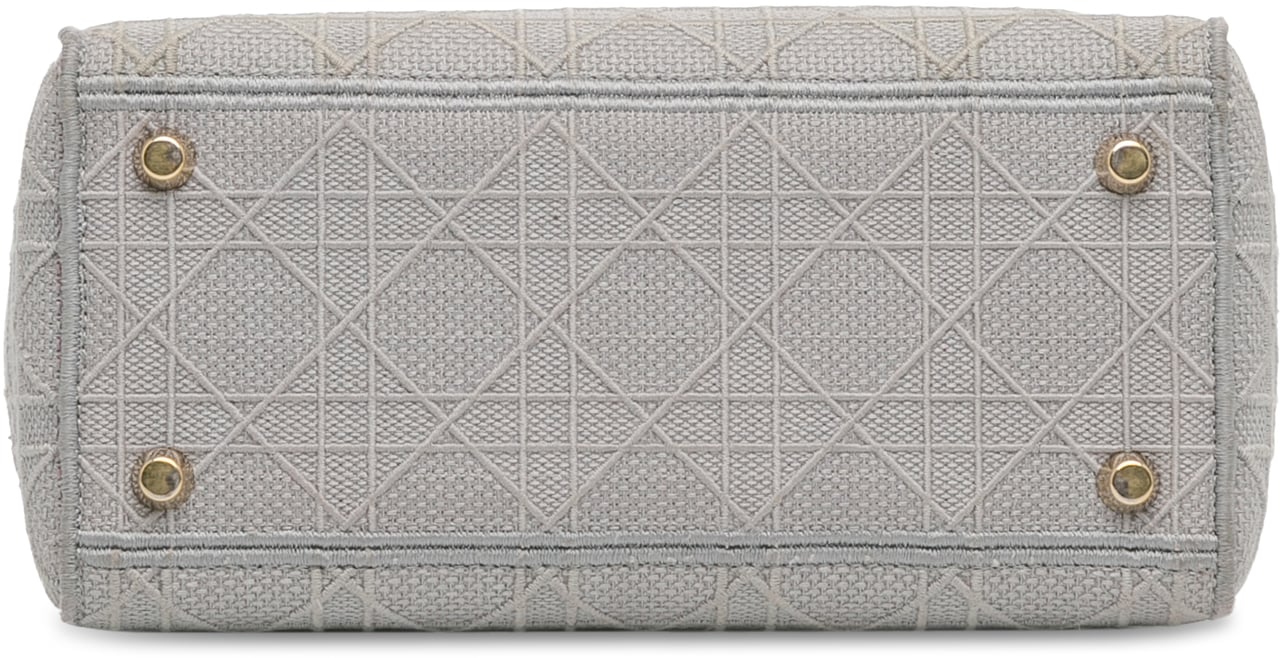 Dior Medium Canvas Cannage Lady D Lite Grijs