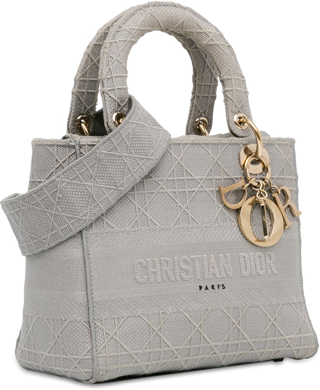 Dior Medium Canvas Cannage Lady D Lite Grijs