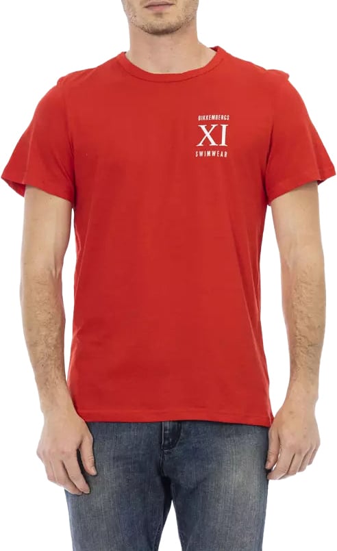 Dirk Bikkembergs Bikkembergs Red Cotton Men T-Shirt Rood