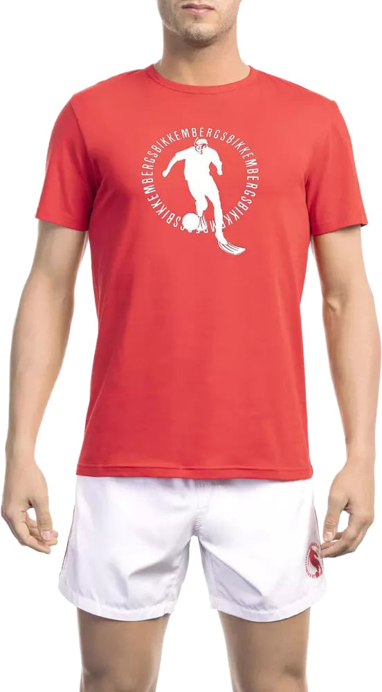 Dirk Bikkembergs Bikkembergs Red Cotton Men T-Shirt Rood