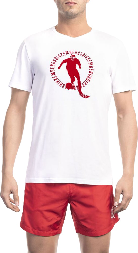 Dirk Bikkembergs Bikkembergs White Cotton Men's T-Shirt Wit