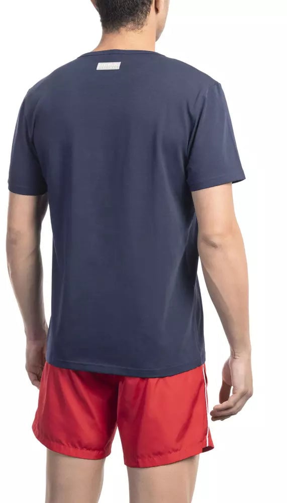 Dirk Bikkembergs Bikkembergs Blue Cotton Men T-Shirt Blauw