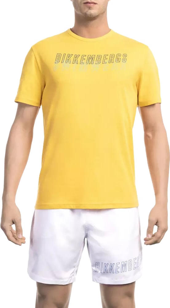 Dirk Bikkembergs Bikkembergs Yellow Cotton Men T-Shirt Geel