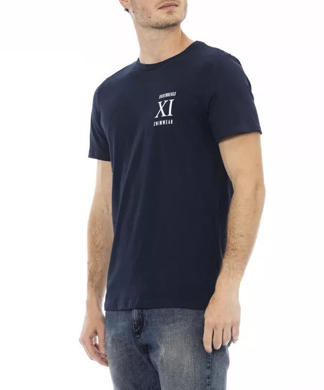 Dirk Bikkembergs Bikkembergs Blue Cotton Men T-Shirt Blauw