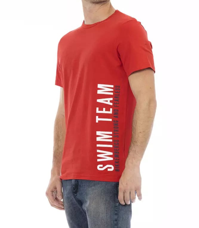 Dirk Bikkembergs Bikkembergs Red Cotton Men T-Shirt Rood