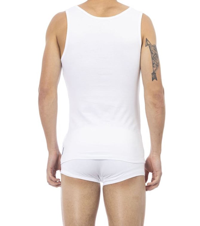 Dirk Bikkembergs Bikkembergs White Cotton Mens Tank Top Wit