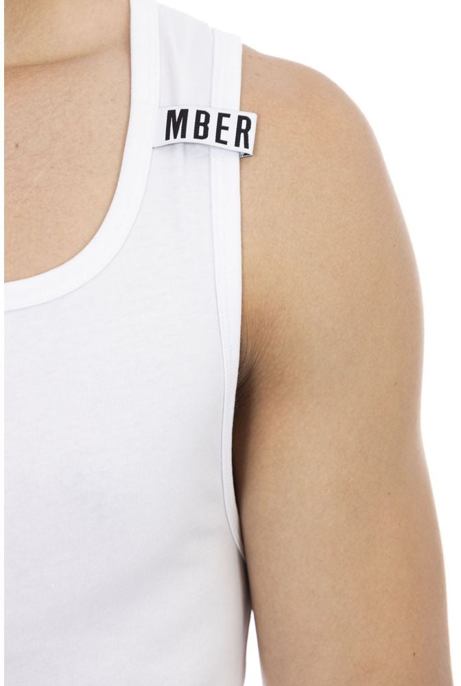 Dirk Bikkembergs Bikkembergs White Cotton Mens Tank Top Wit