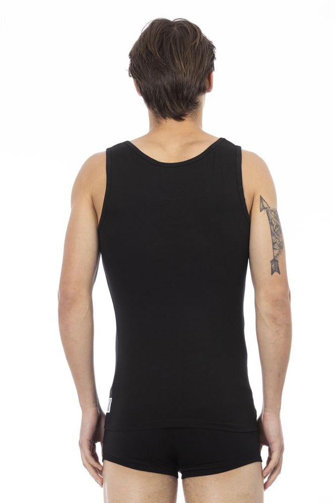 Dirk Bikkembergs Bikkembergs Black Cotton Men's Tank Top Zwart