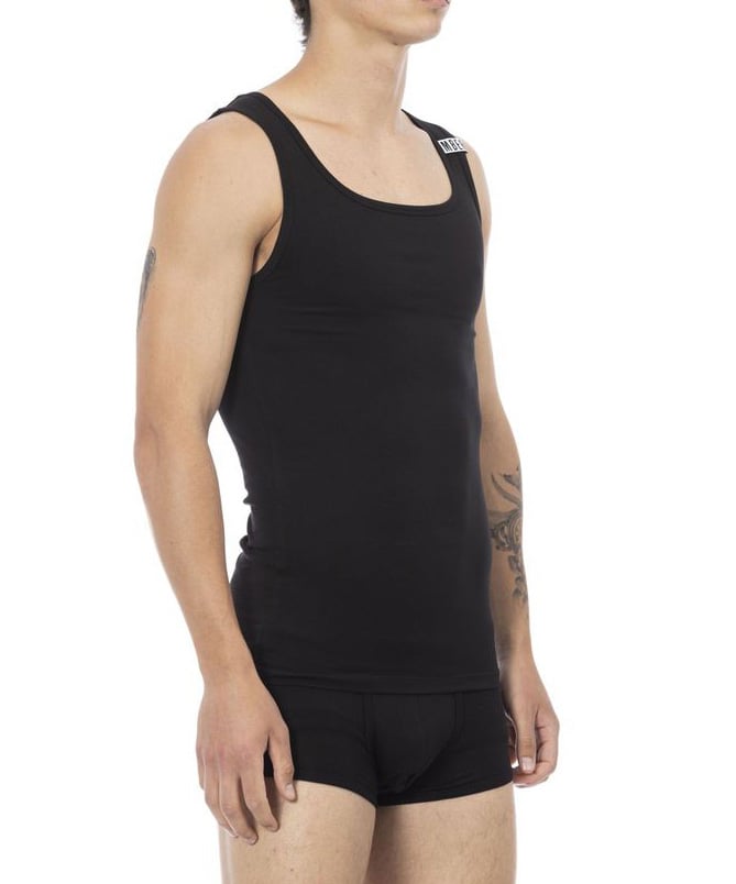 Dirk Bikkembergs Bikkembergs Black Cotton Men's Tank Top Zwart