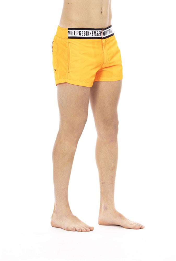 Dirk Bikkembergs Bikkembergs Orange Polyamide Men Swim Short Oranje