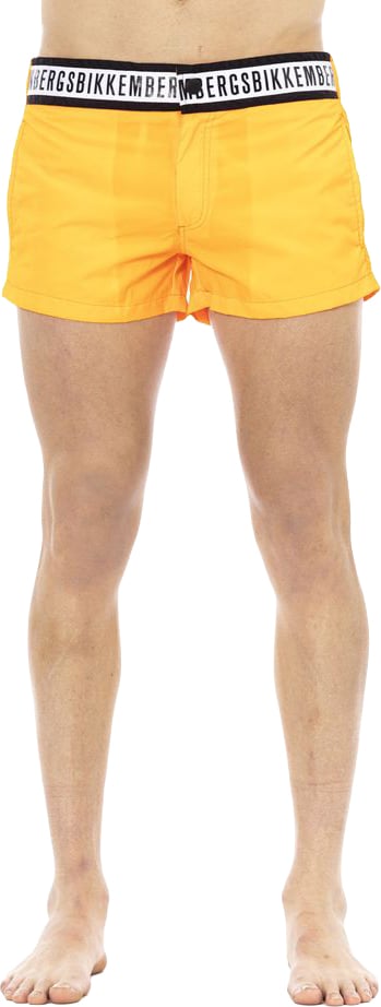 Dirk Bikkembergs Bikkembergs Orange Polyamide Men Swim Short Oranje