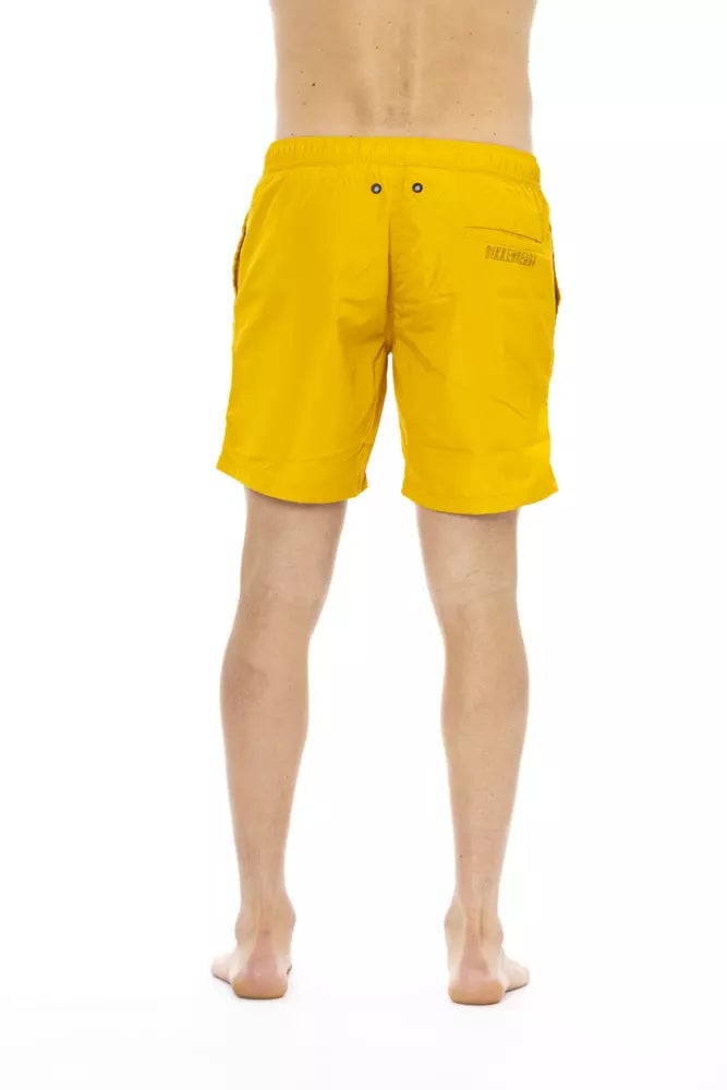 Dirk Bikkembergs Bikkembergs Yellow Polyester Men Swim Short Geel