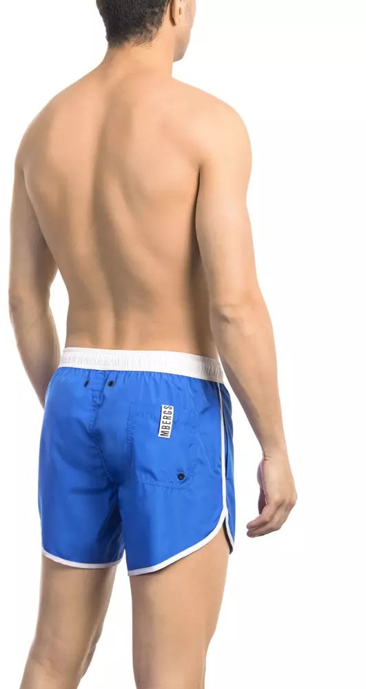 Dirk Bikkembergs Bikkembergs Blue Polyester Men Swim Short Blauw