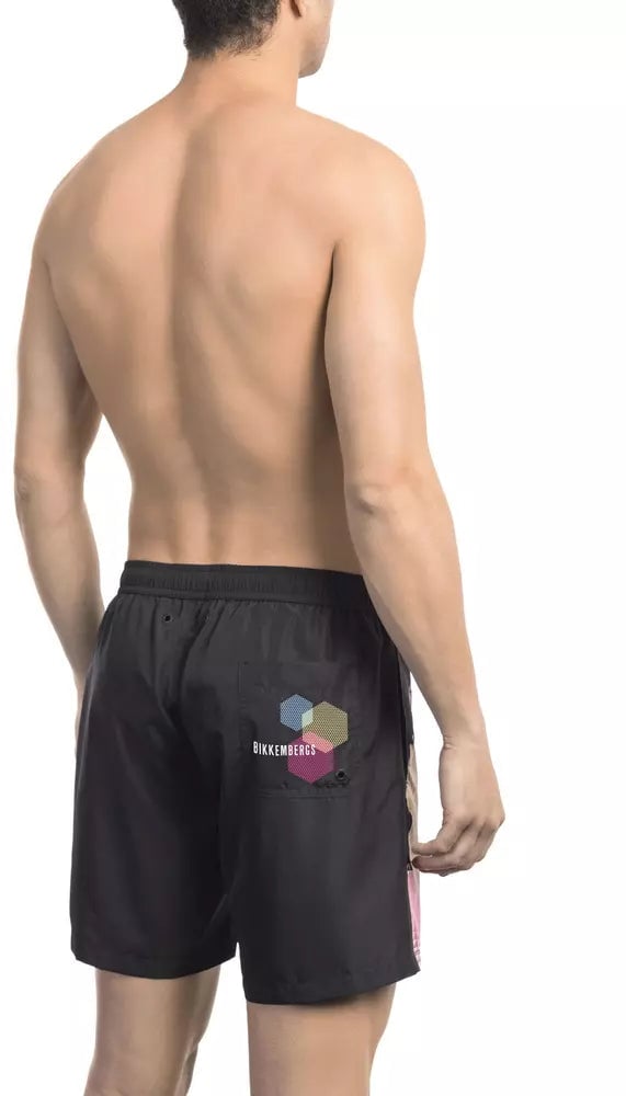 Dirk Bikkembergs Bikkembergs Black Polyester Men Swim Short Zwart
