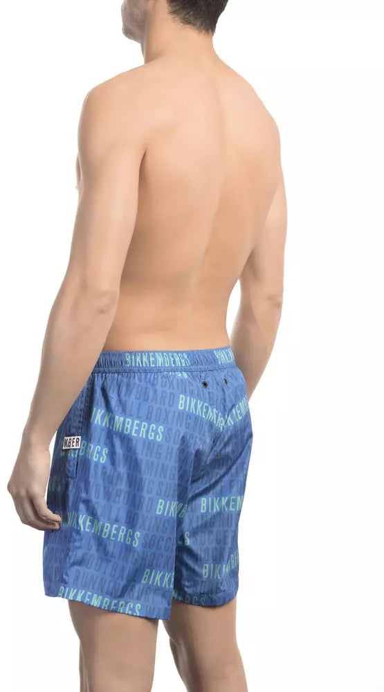 Dirk Bikkembergs Bikkembergs Blue Polyester Men Swim Short Blauw
