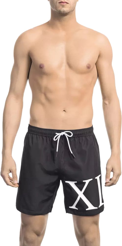 Dirk Bikkembergs Bikkembergs Black Polyester Men Swim Short Zwart