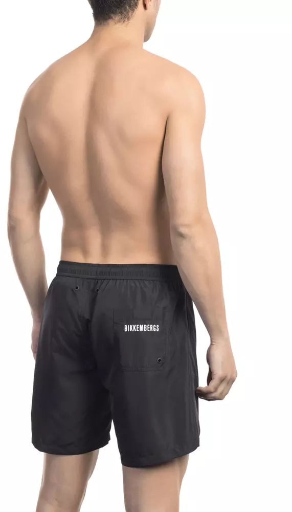 Dirk Bikkembergs Bikkembergs Black Polyester Men Swim Short Zwart
