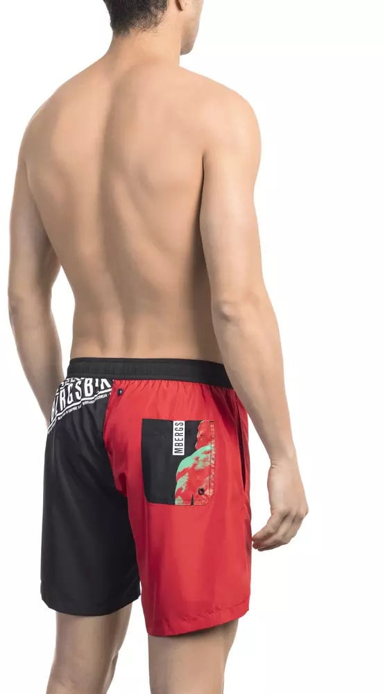 Dirk Bikkembergs Bikkembergs Red Polyester Men's Swim Short Rood