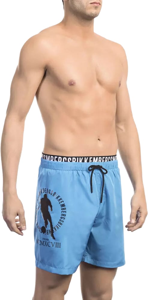 Dirk Bikkembergs Bikkembergs Light Blue Polyester Men Swim Short Blauw
