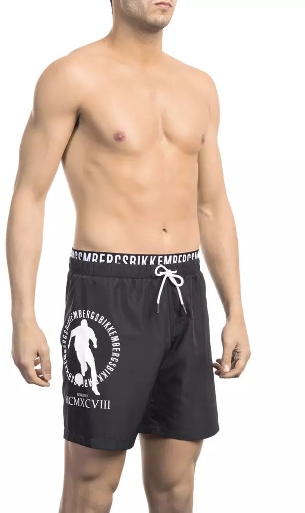 Dirk Bikkembergs Bikkembergs Black Polyester Men Swim Short Zwart