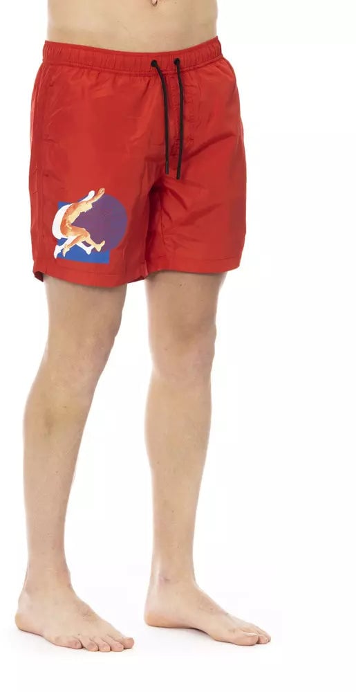 Dirk Bikkembergs Bikkembergs Red Polyester Men Swim Short Rood