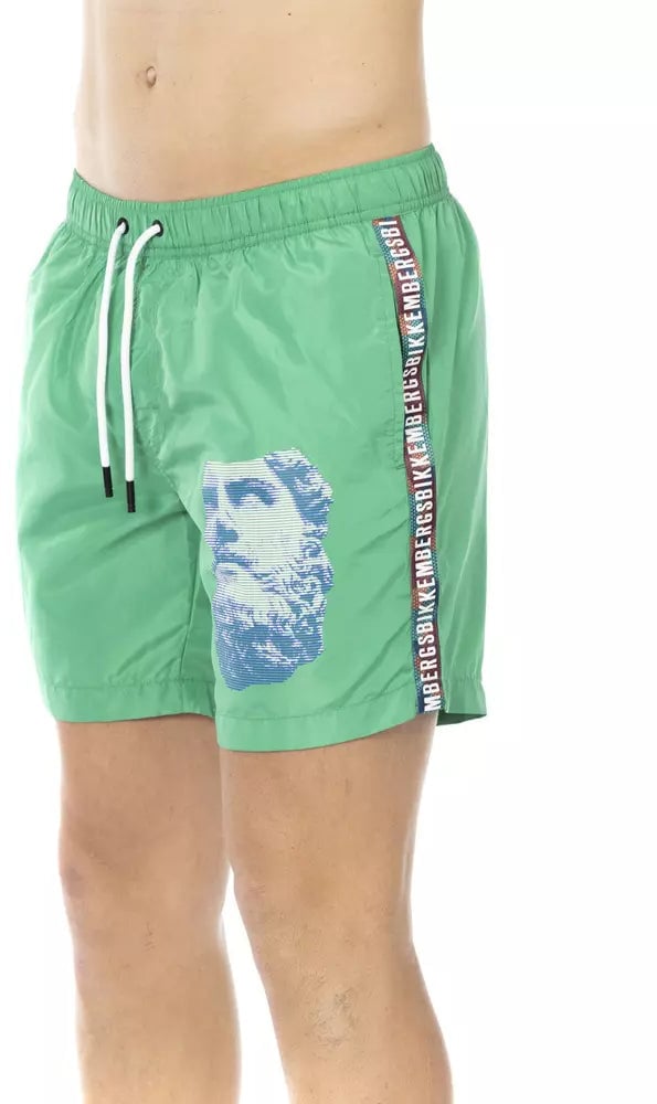 Dirk Bikkembergs Bikkembergs Green Polyester Men Swim Short Groen